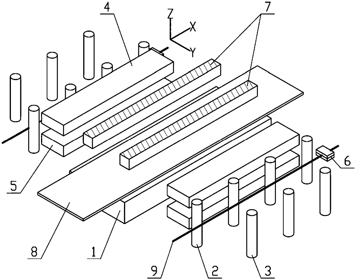 Automatic manufacturing device for disposable medical mask is disclosed