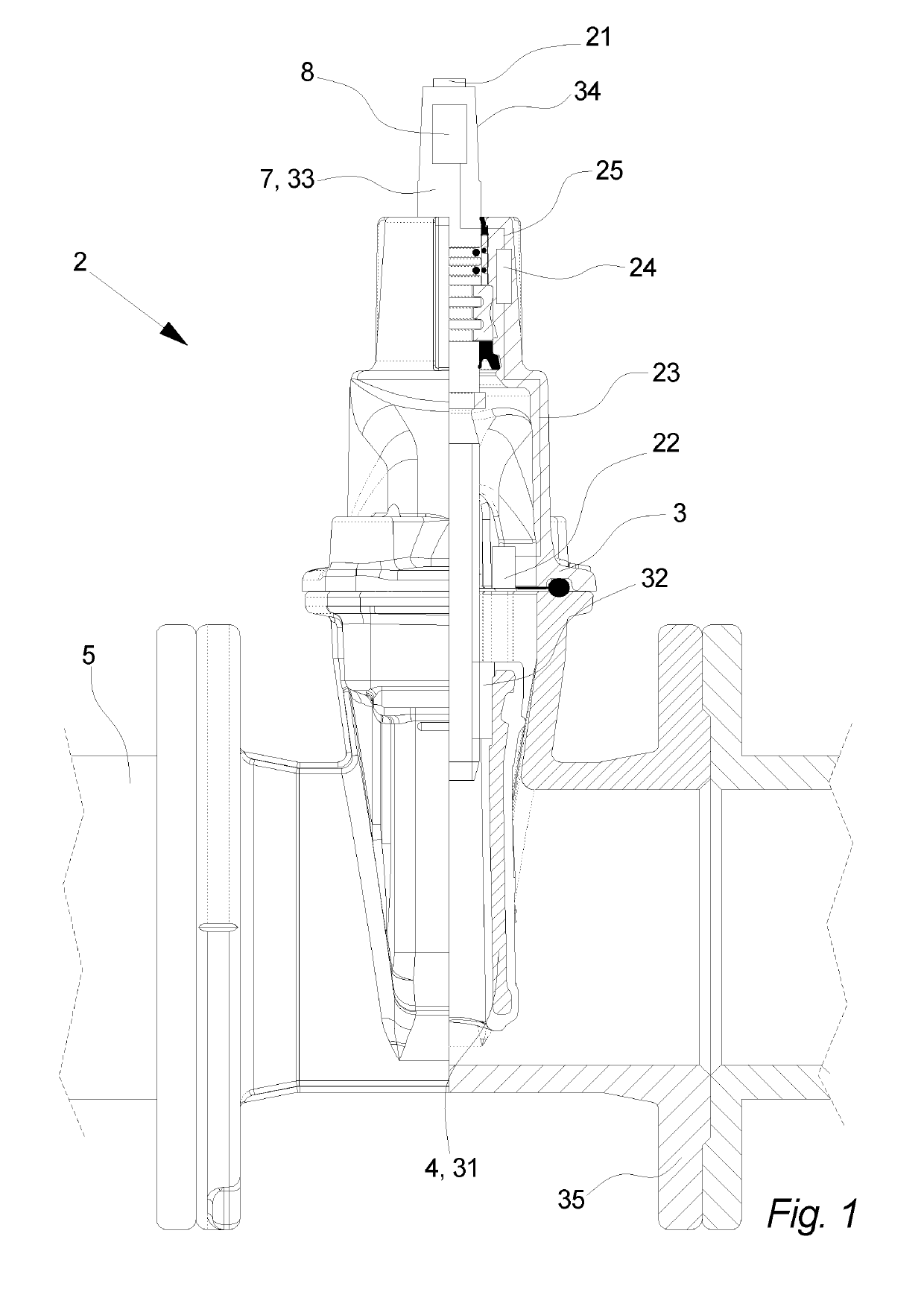 Valve arrangement, a method for identifying an underground valve of a valve arrangement and use of a use of valve arrangement