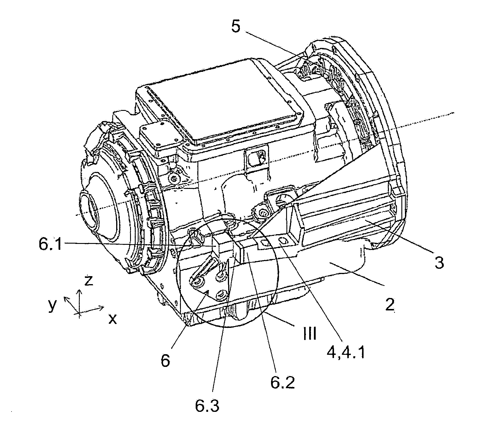 Device for supporting structural unit on internal combustion engine