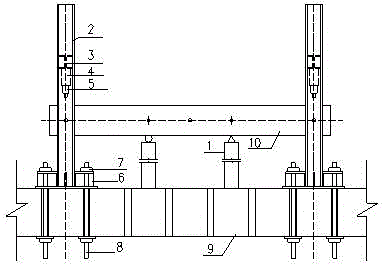 Secondary stress loading test device convenient for reinforcing structure under constant load and manufacturing method of secondary stress loading test device