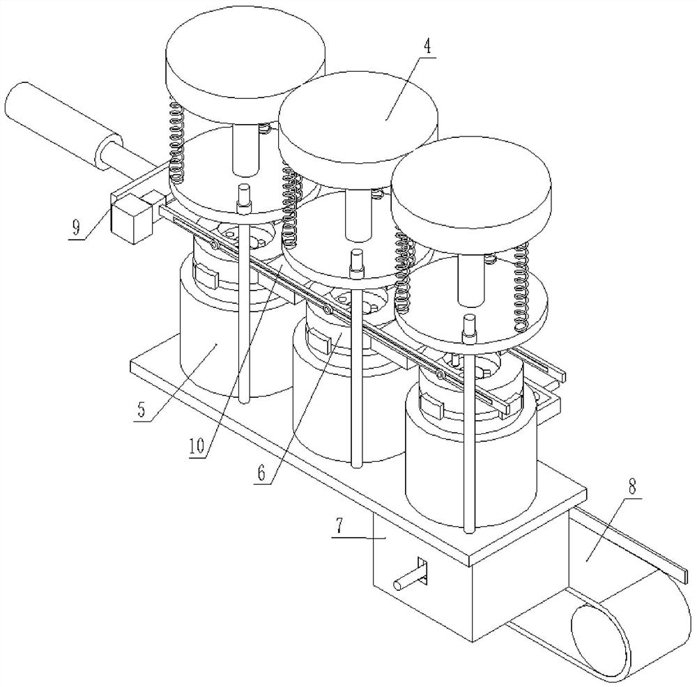 A stamping device for machining inner and outer rings of bearings