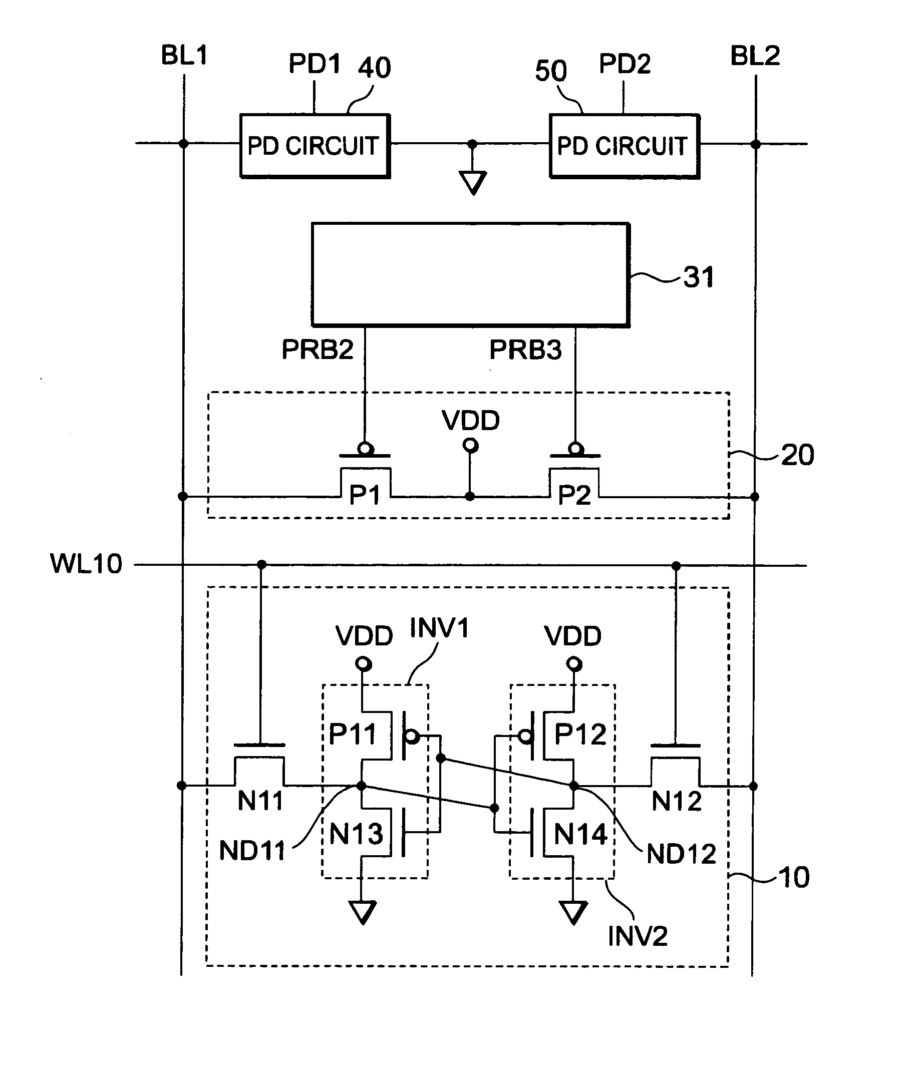 Static random access memory (SRAM) and test method of the SRAM having precharge circuit to precharge bit line