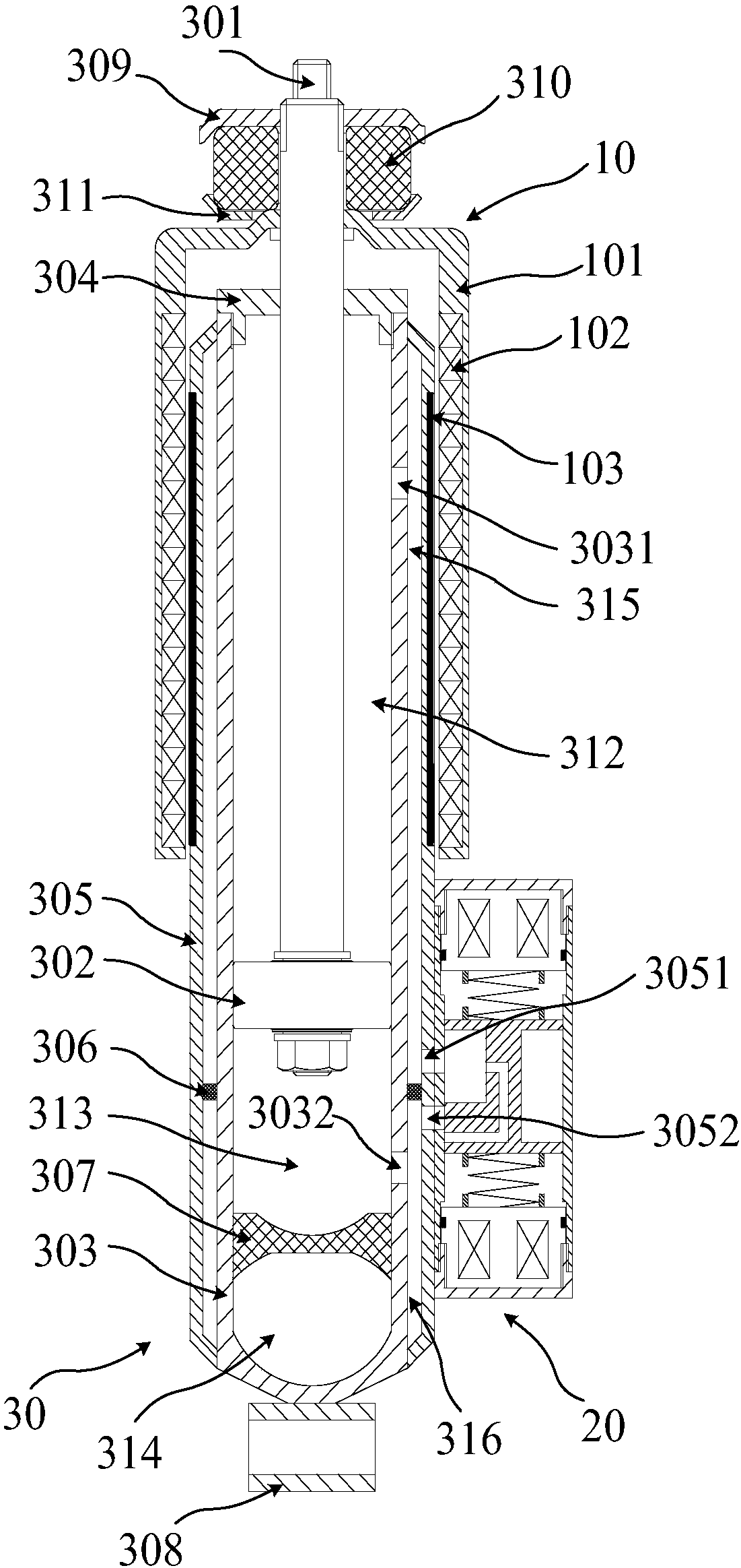 A Single-tube Damping Adjustable Hybrid Suspension Actuator