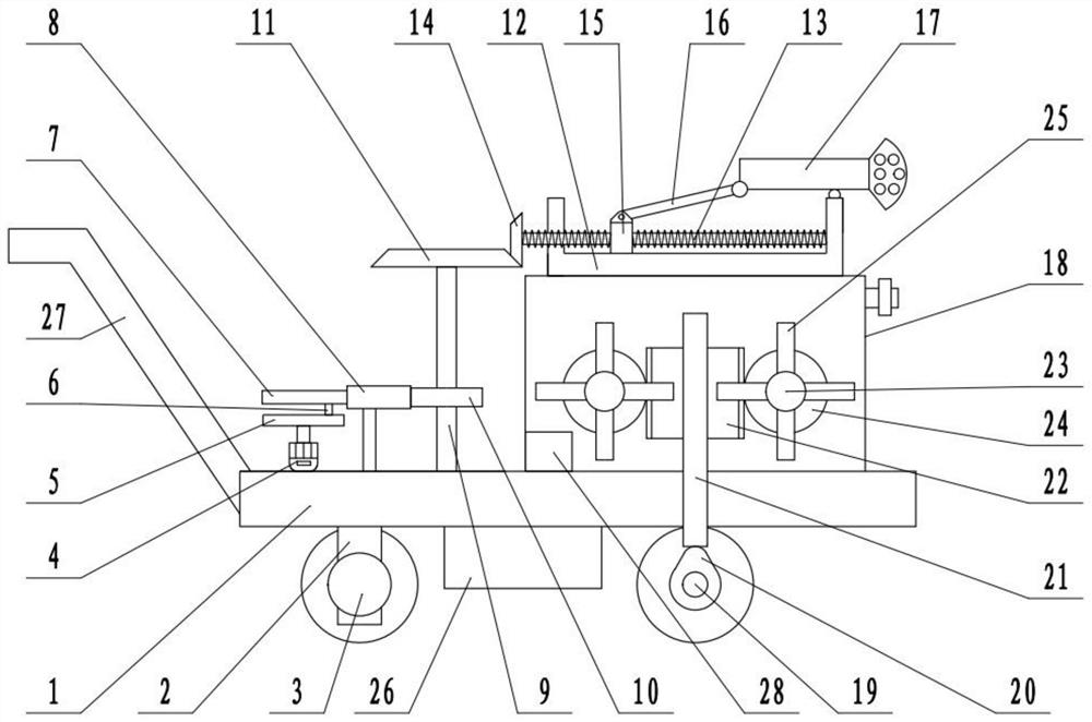 An electric spraying vehicle with stirring function