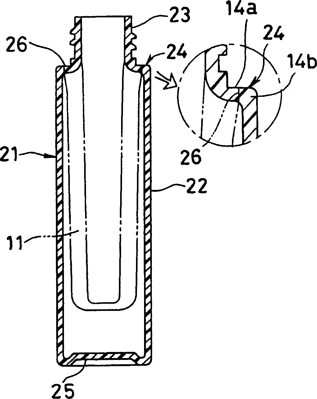 Injection stretch blow molding method of a cylindrical narrow mouth container and a container