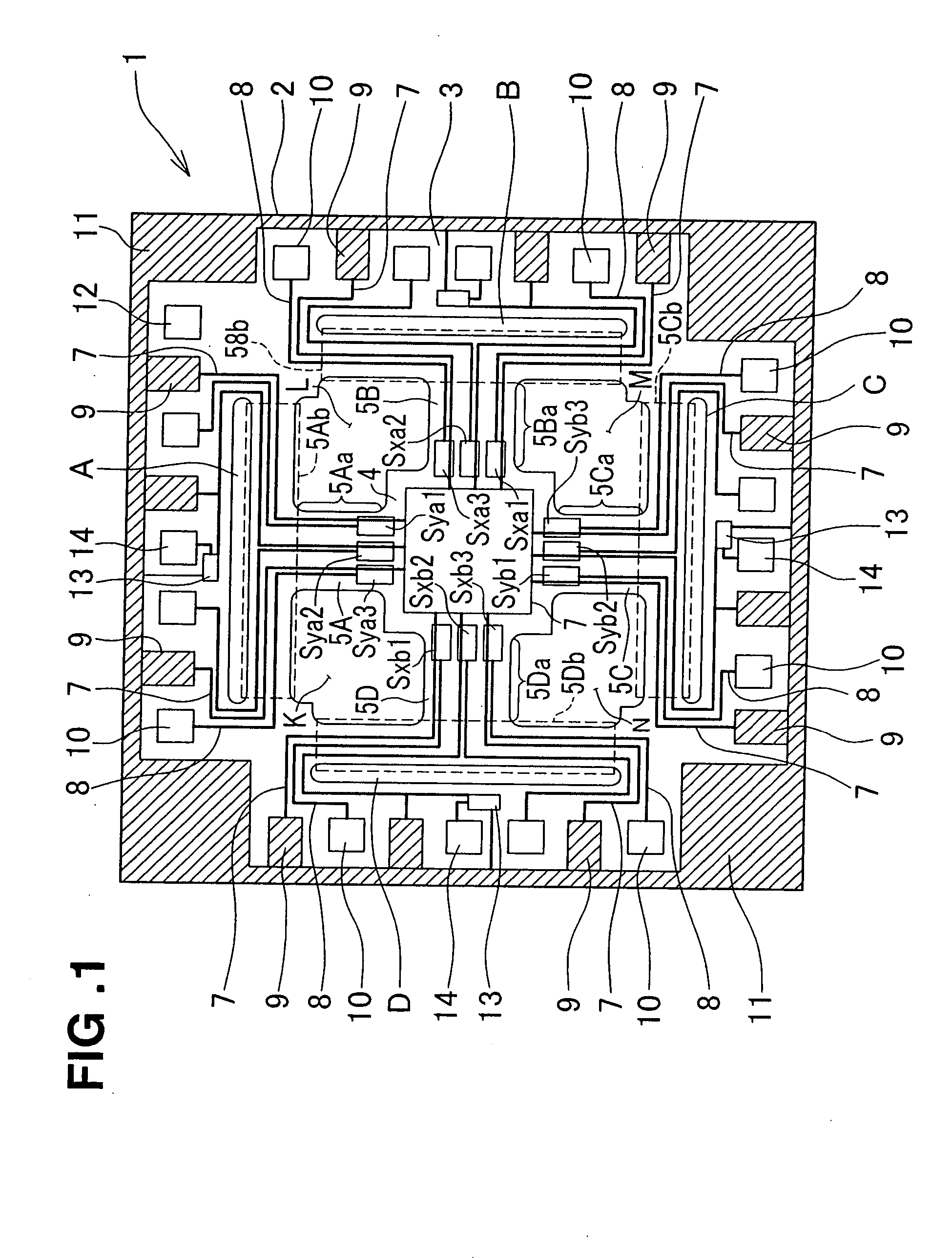 Six-axis force sensor chip and six-axis force sensor using the same