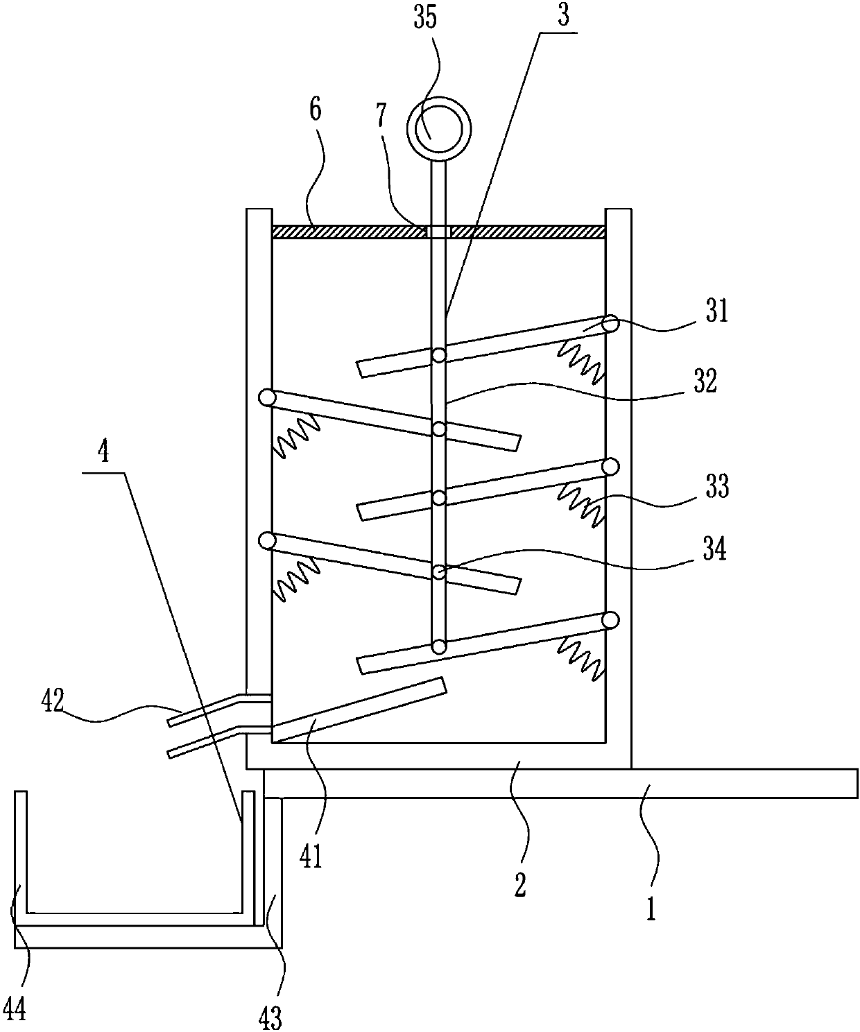 Layered drying device for wine processing raw materials