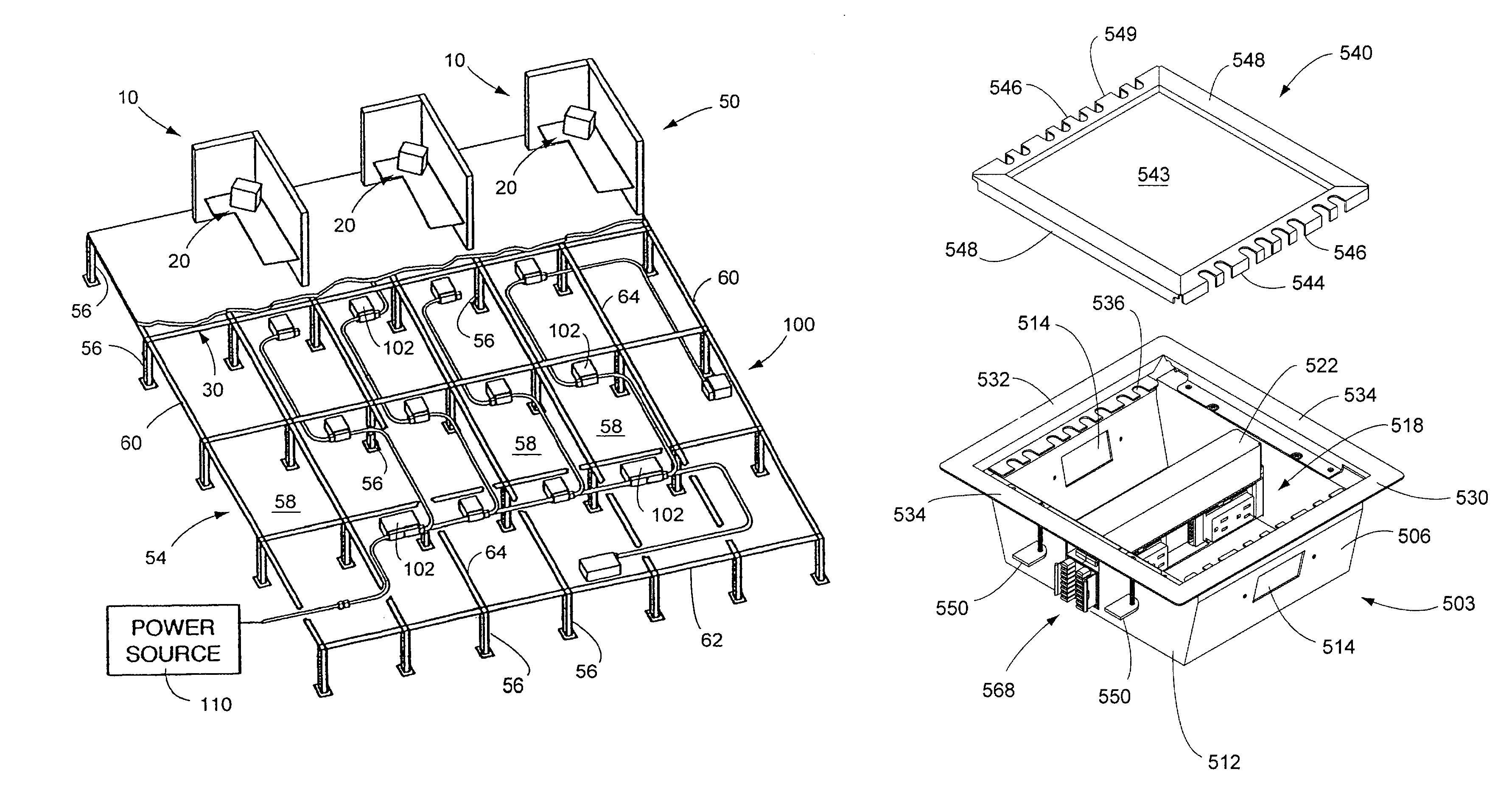 Electrical floor access module system