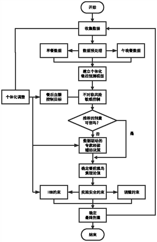 Preprandial insulin dosage learning optimization decision-making system assisted by expert experience