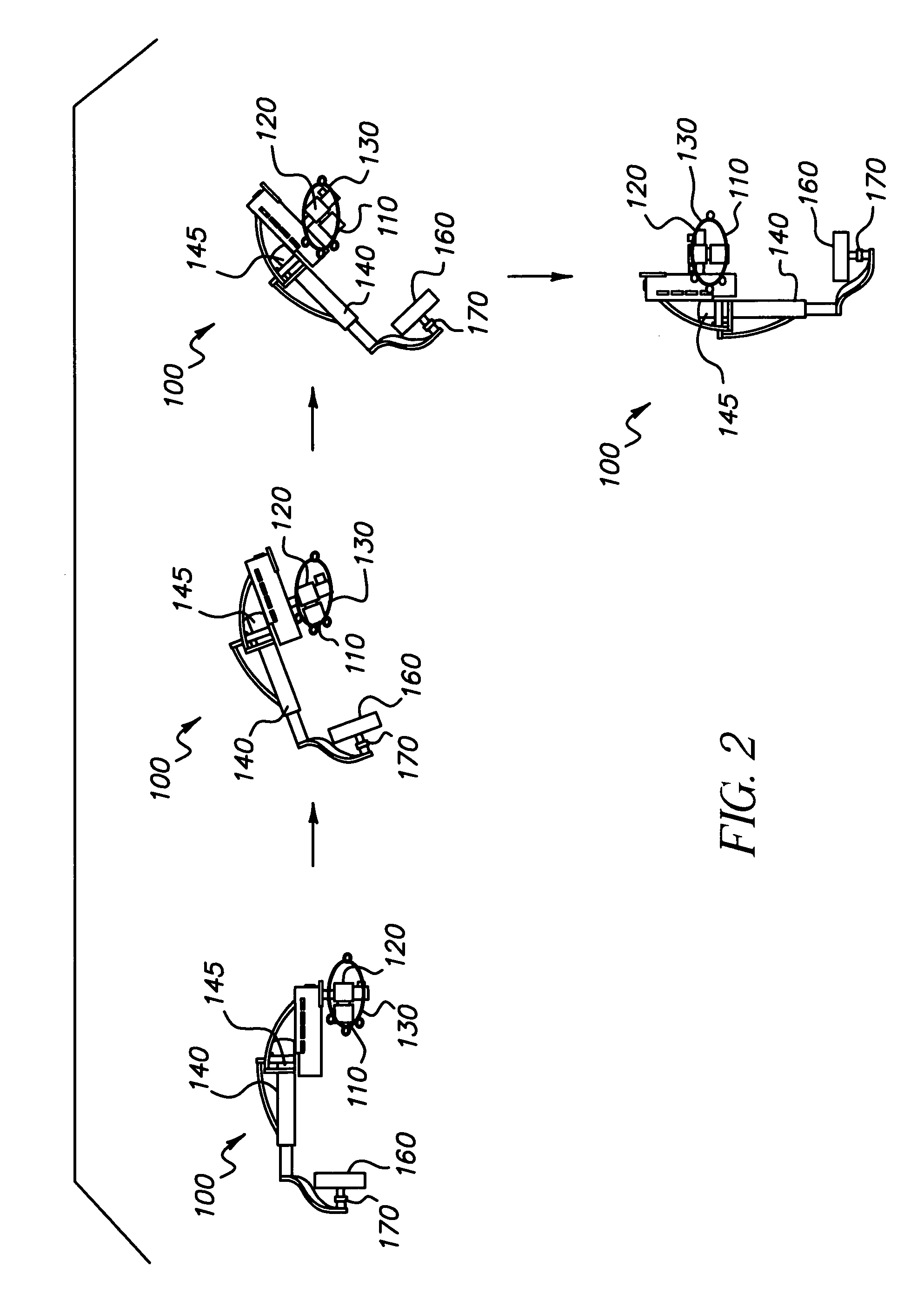 Radiography apparatus with multiple work zones