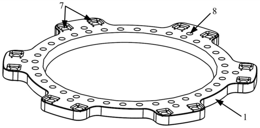 Fixed-angle-rotation-center-parallel external fixator for malformation correction of shinbone