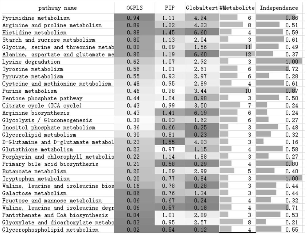 Channel analysis modeling method based on mass spectrum metabonomics