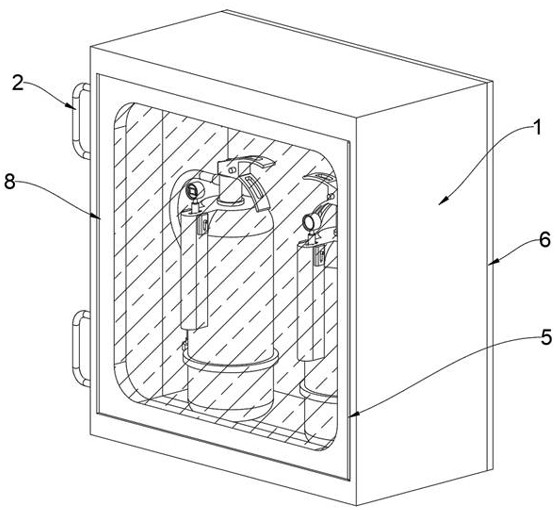 Fire extinguisher box with function of checking state of fire extinguisher