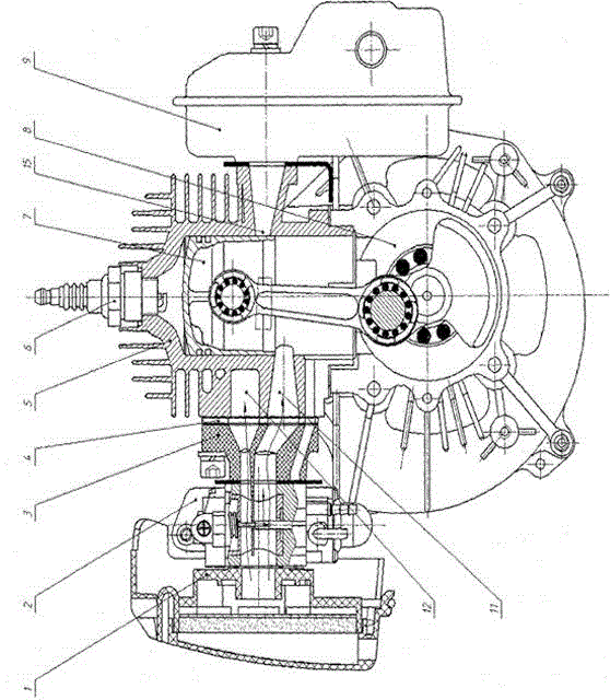 Two-stroke stratified scavenging gasoline engine