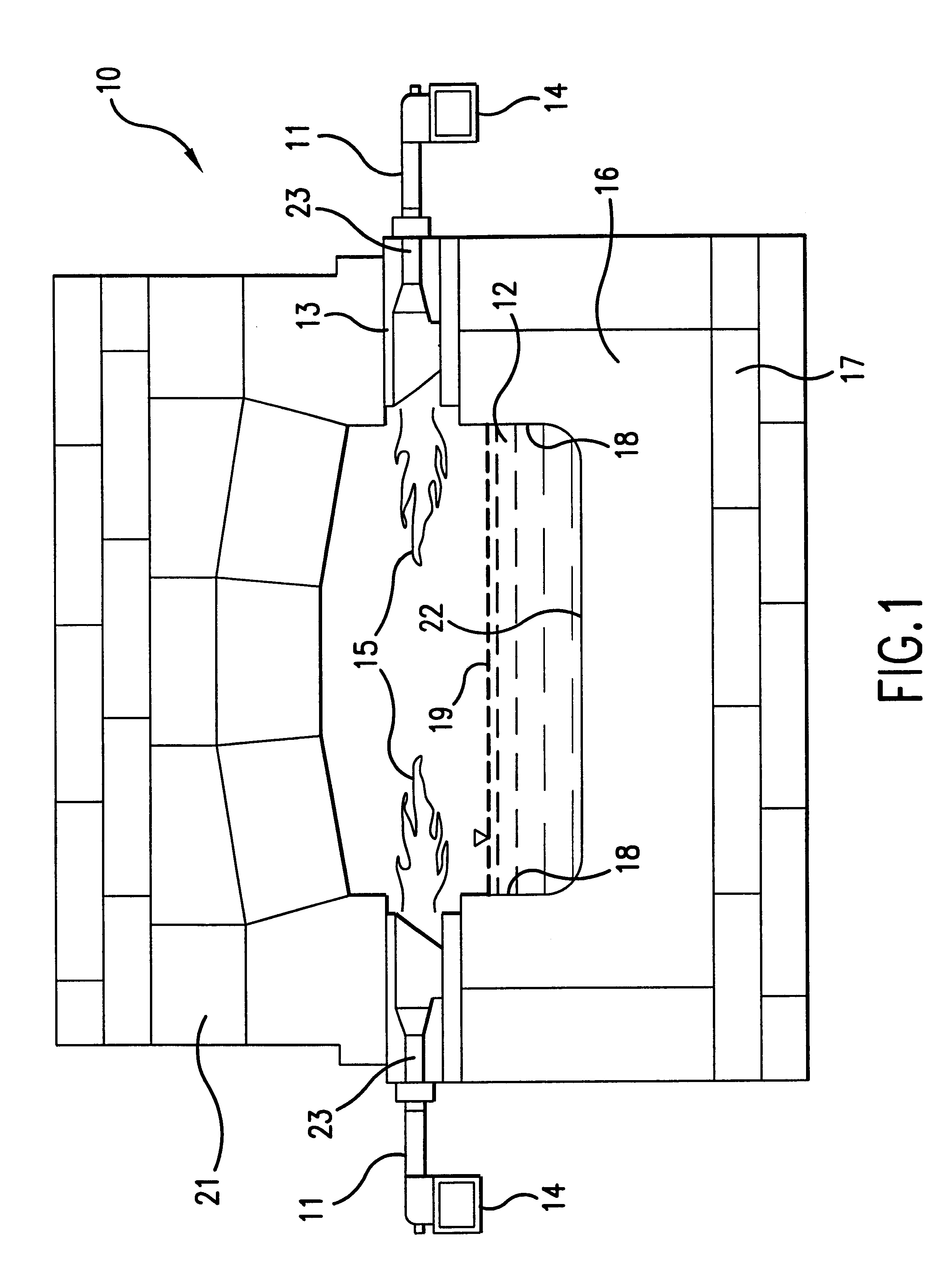 Oxygen-gaseous forehearth burner for air-fuel and oxy-fuel forehearth burner block geometries