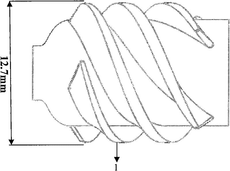 Front diversing flow rotor structure with tapping splitter blades for artificial heart blood pump