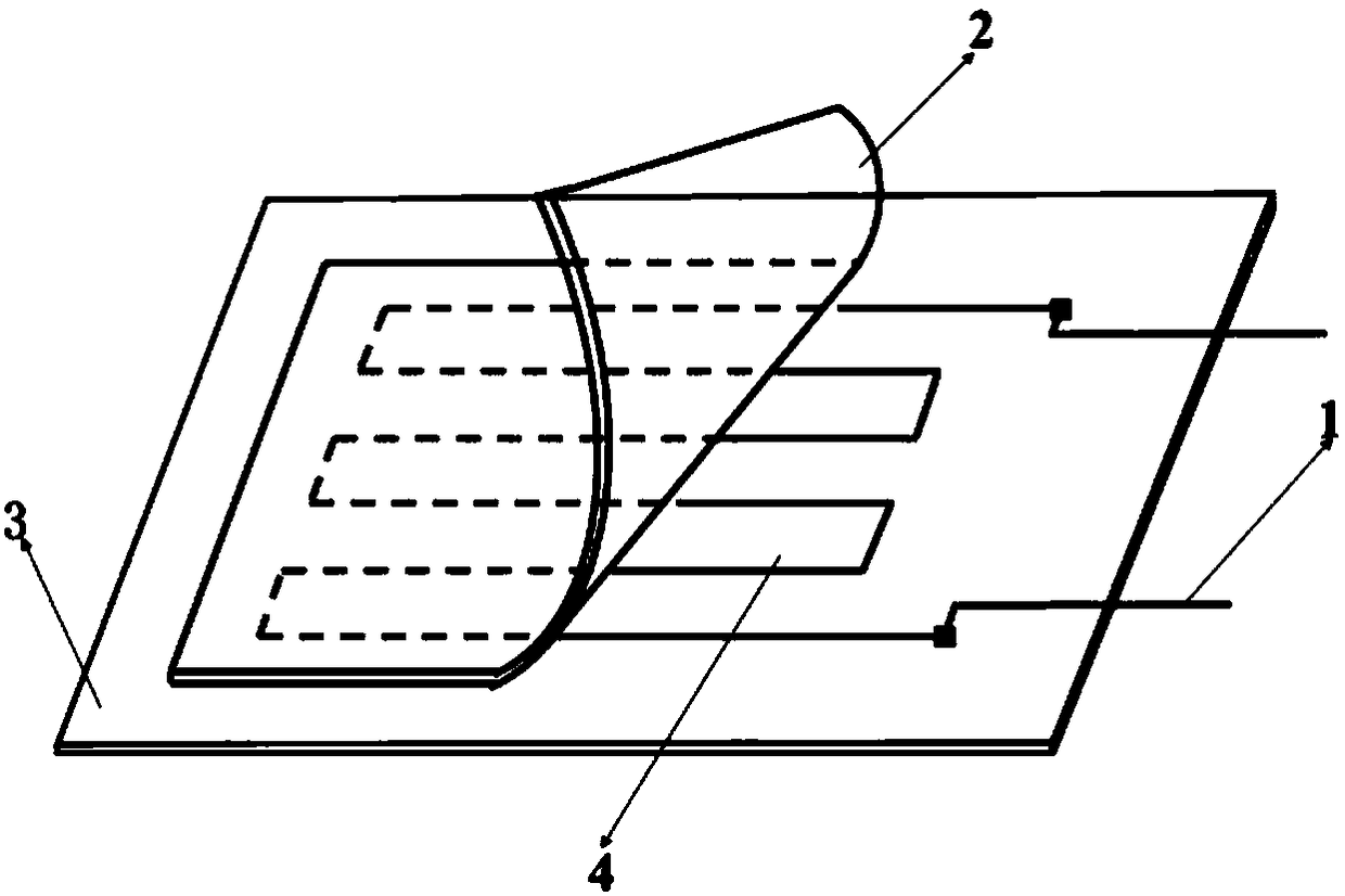 Metallic glass micron foil resistive strain sensor and preparation method thereof