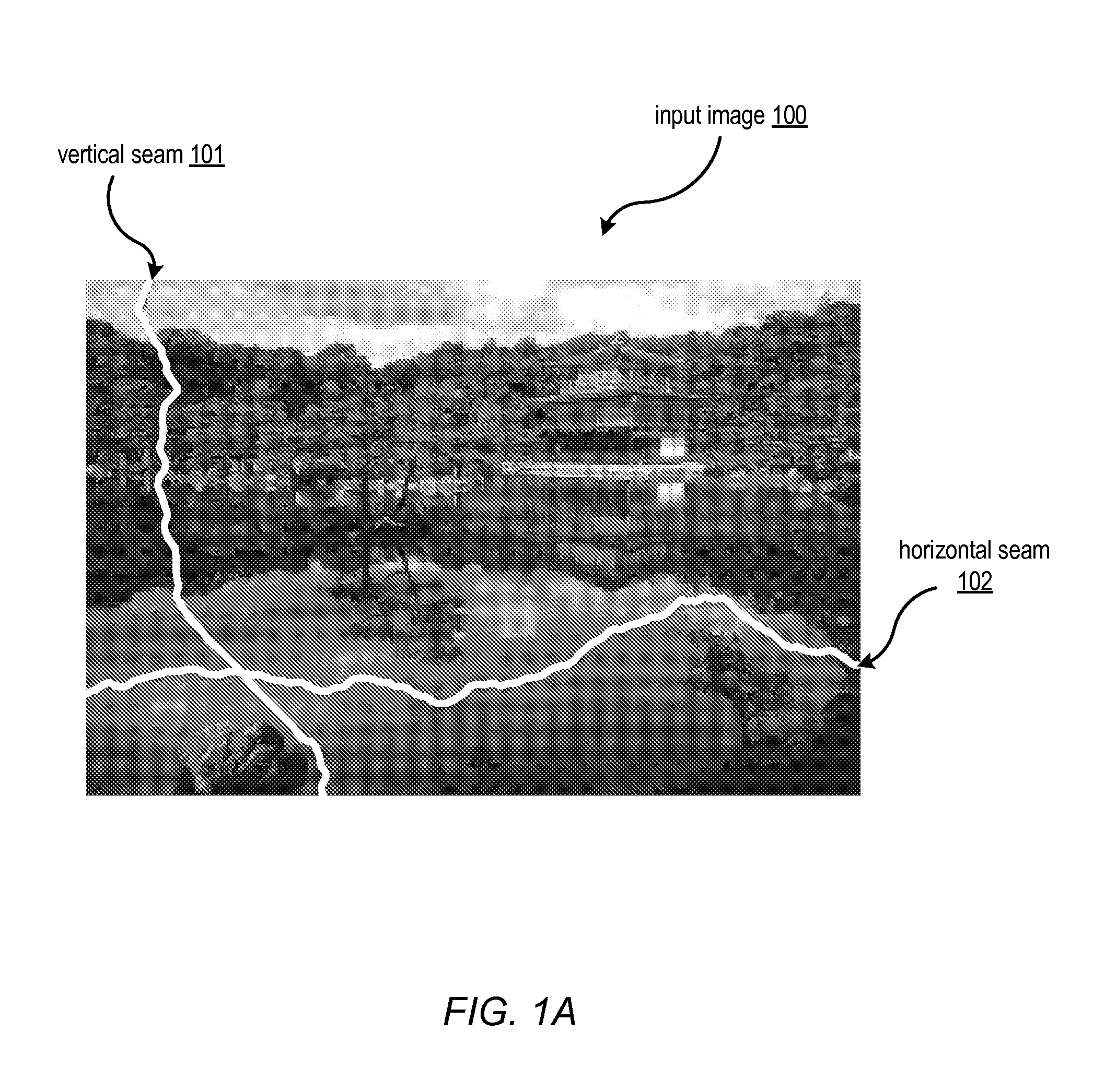 Non-linear image scaling with seam energy