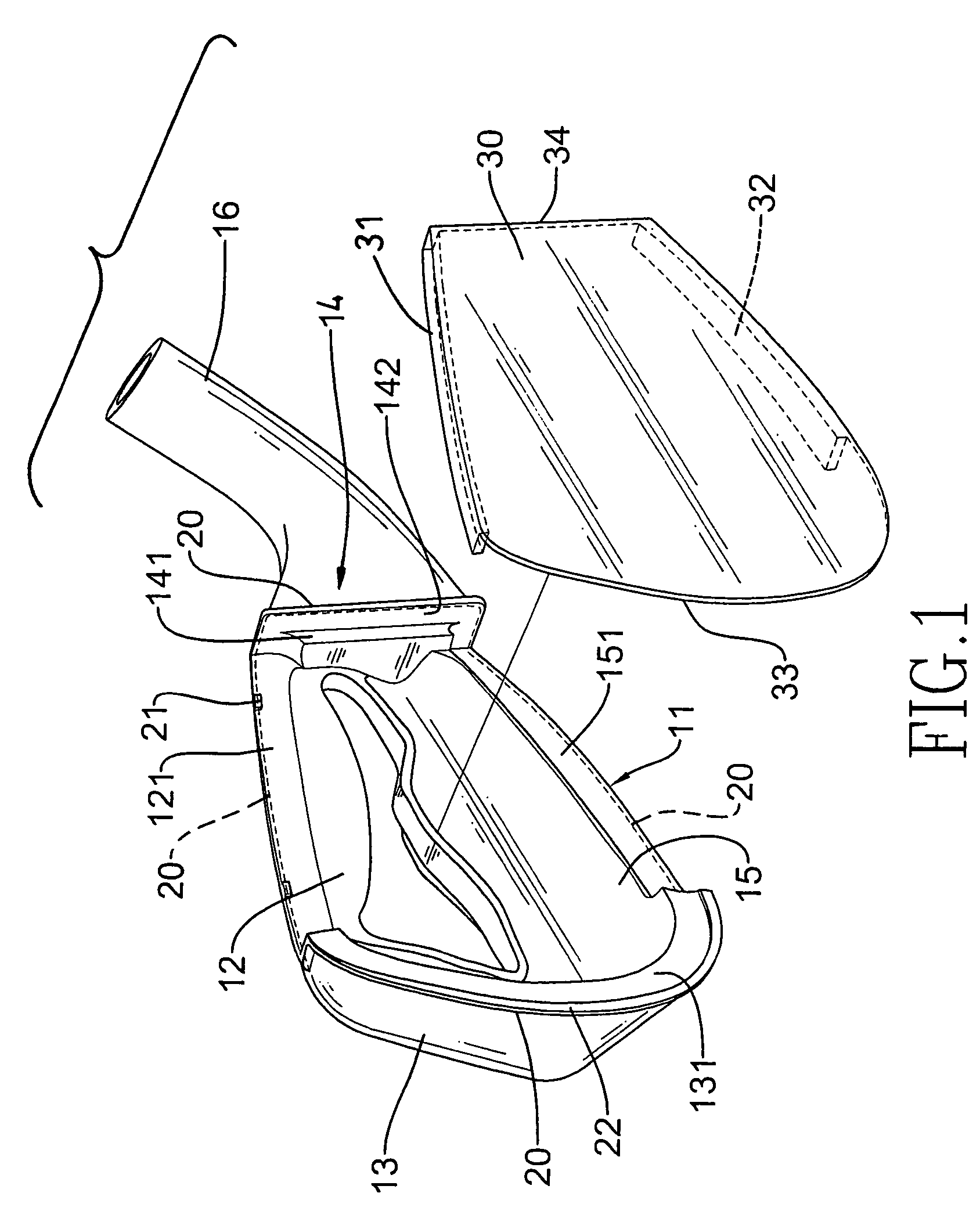 Positioning structure in a golf club head