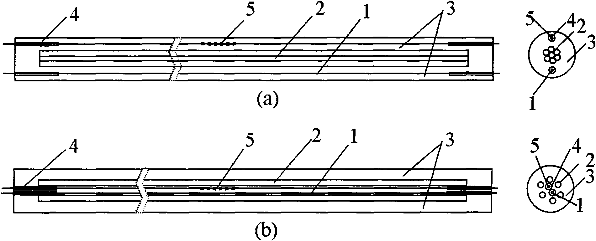 FRP (fiber reinforced plastic) optical fiber intelligent composite rib embedded with steel strand