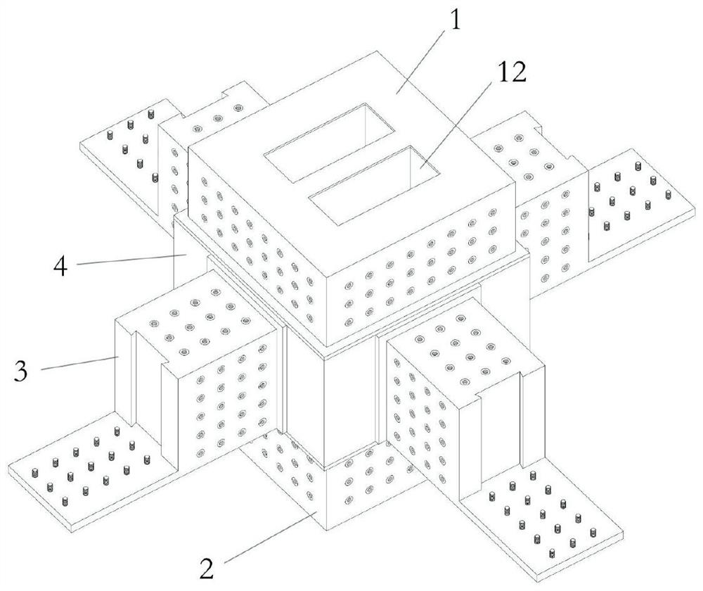 Column and beam connector and building