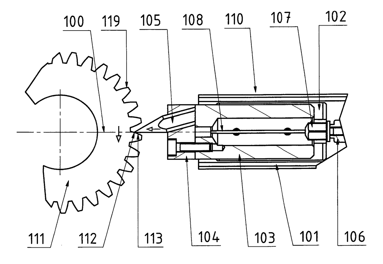 Device for inspecting a profiled workpiece