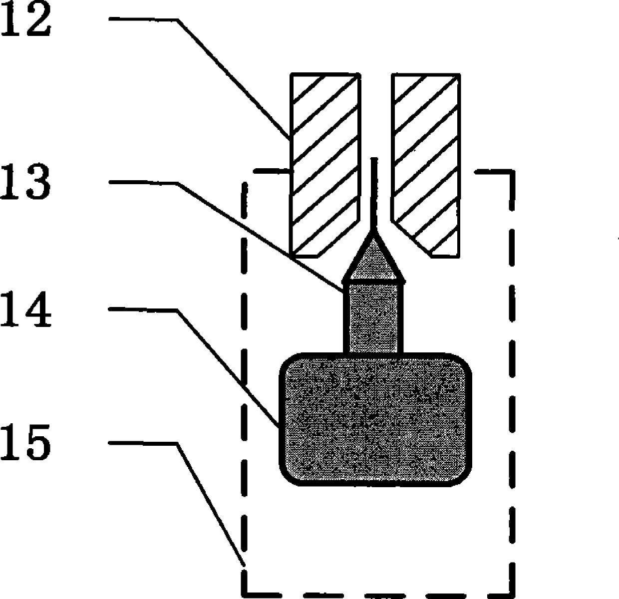 Novel fluorescence sample cell used for measuring concentration auxiliary parameter fluorescence spectrum