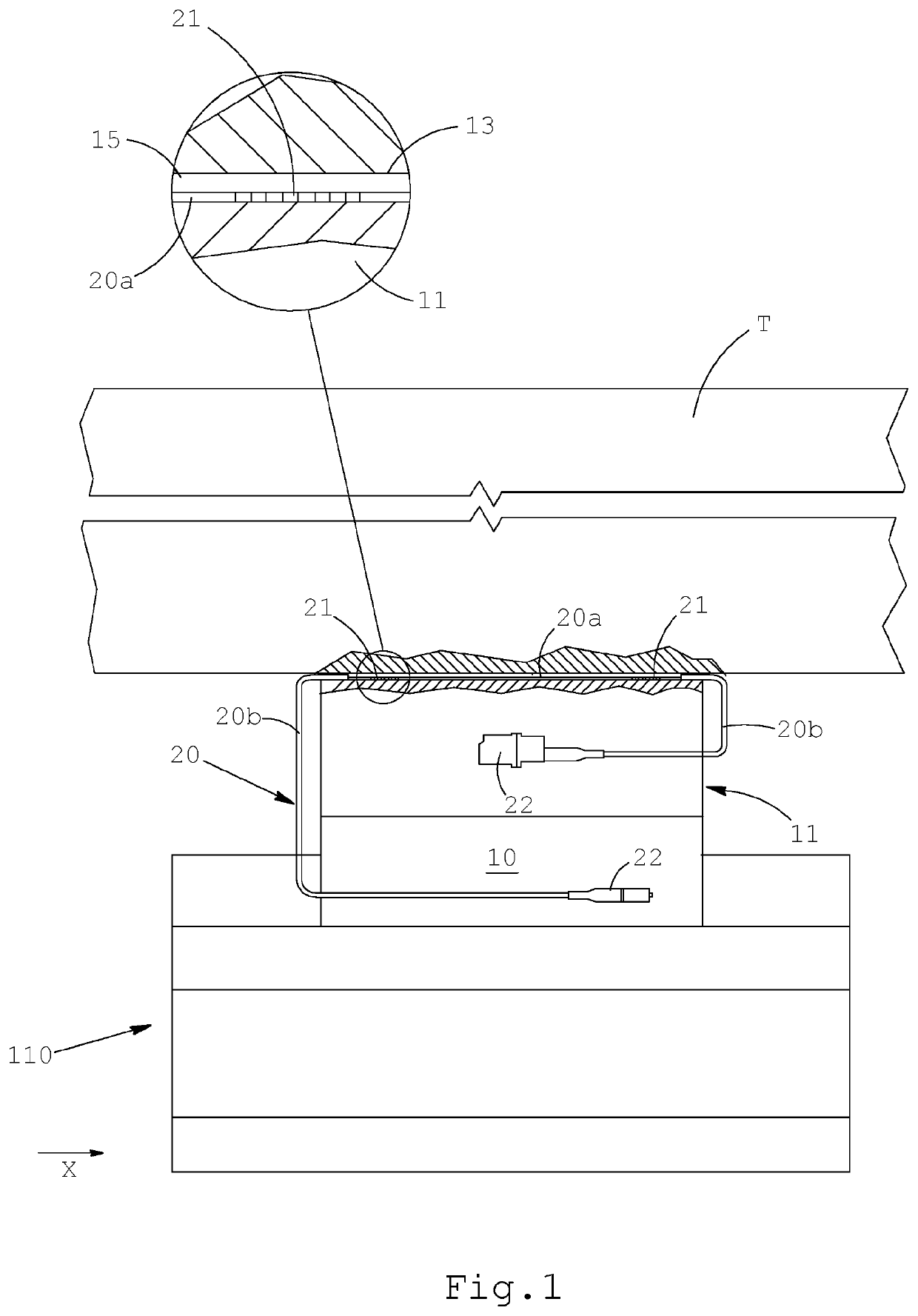 A tool for a bending press and an apparatus for monitoring the stress exerted by said tool