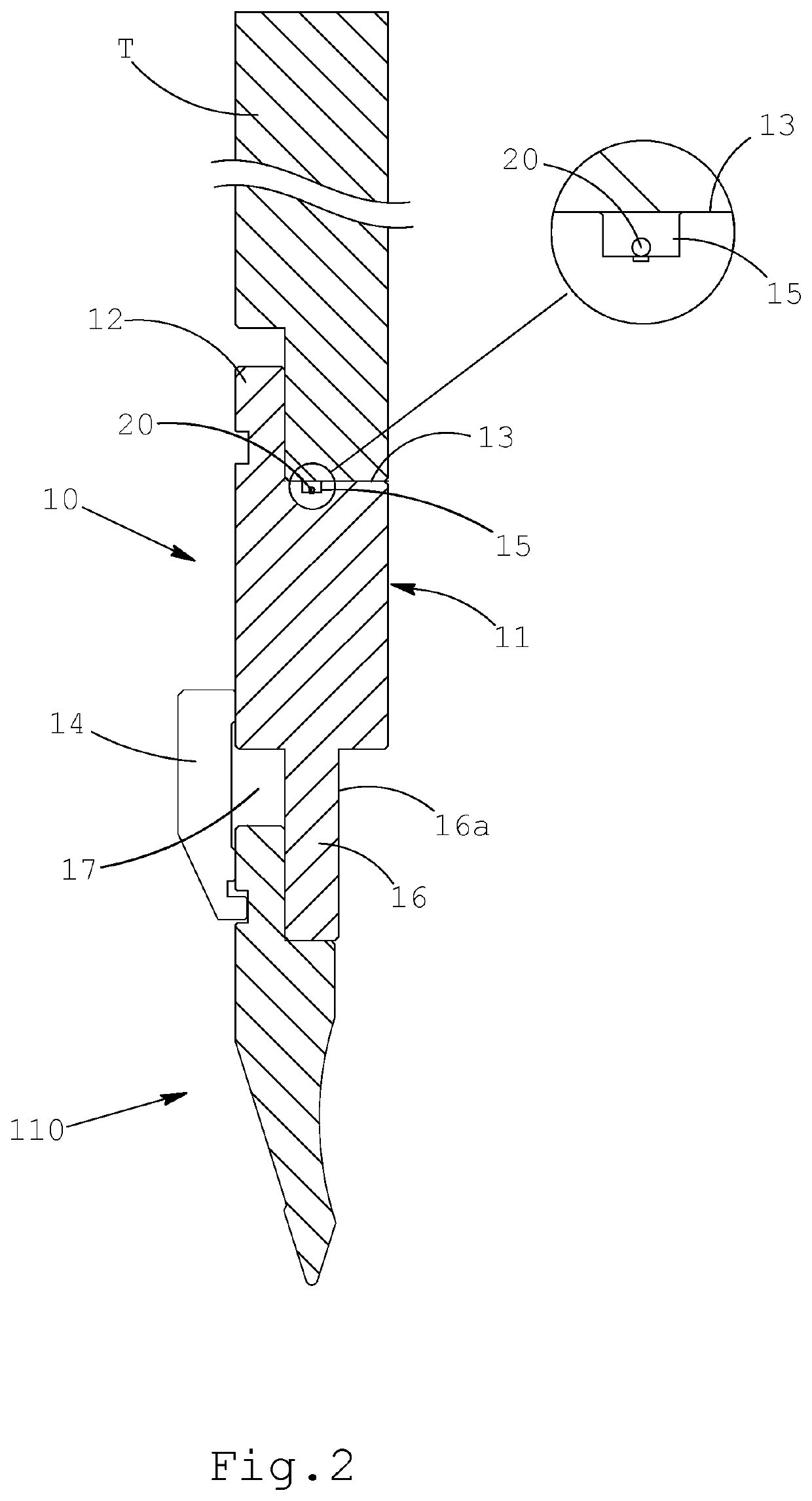 A tool for a bending press and an apparatus for monitoring the stress exerted by said tool