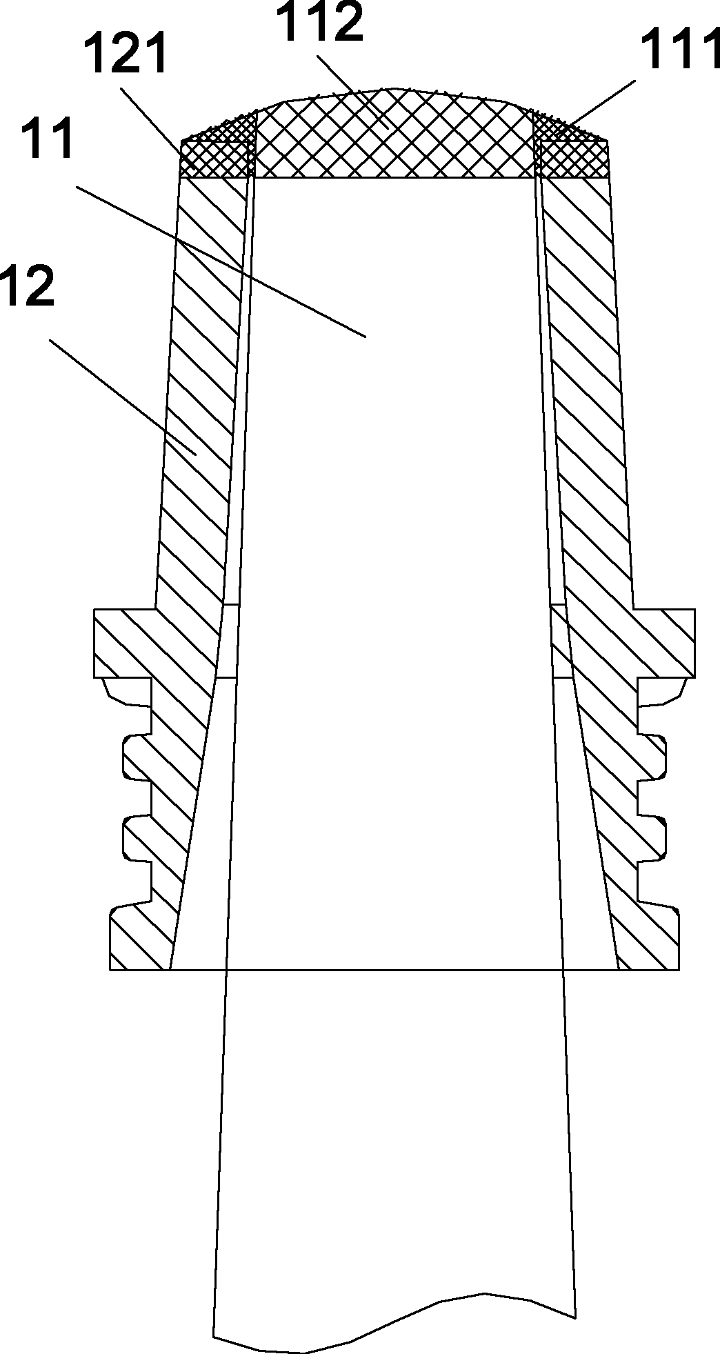 Polar post and lead bushing structure and fusion welding method as well as storage battery employing structure