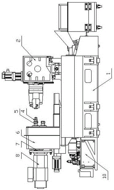 A horizontal CNC five-axis drilling, milling and tapping machine