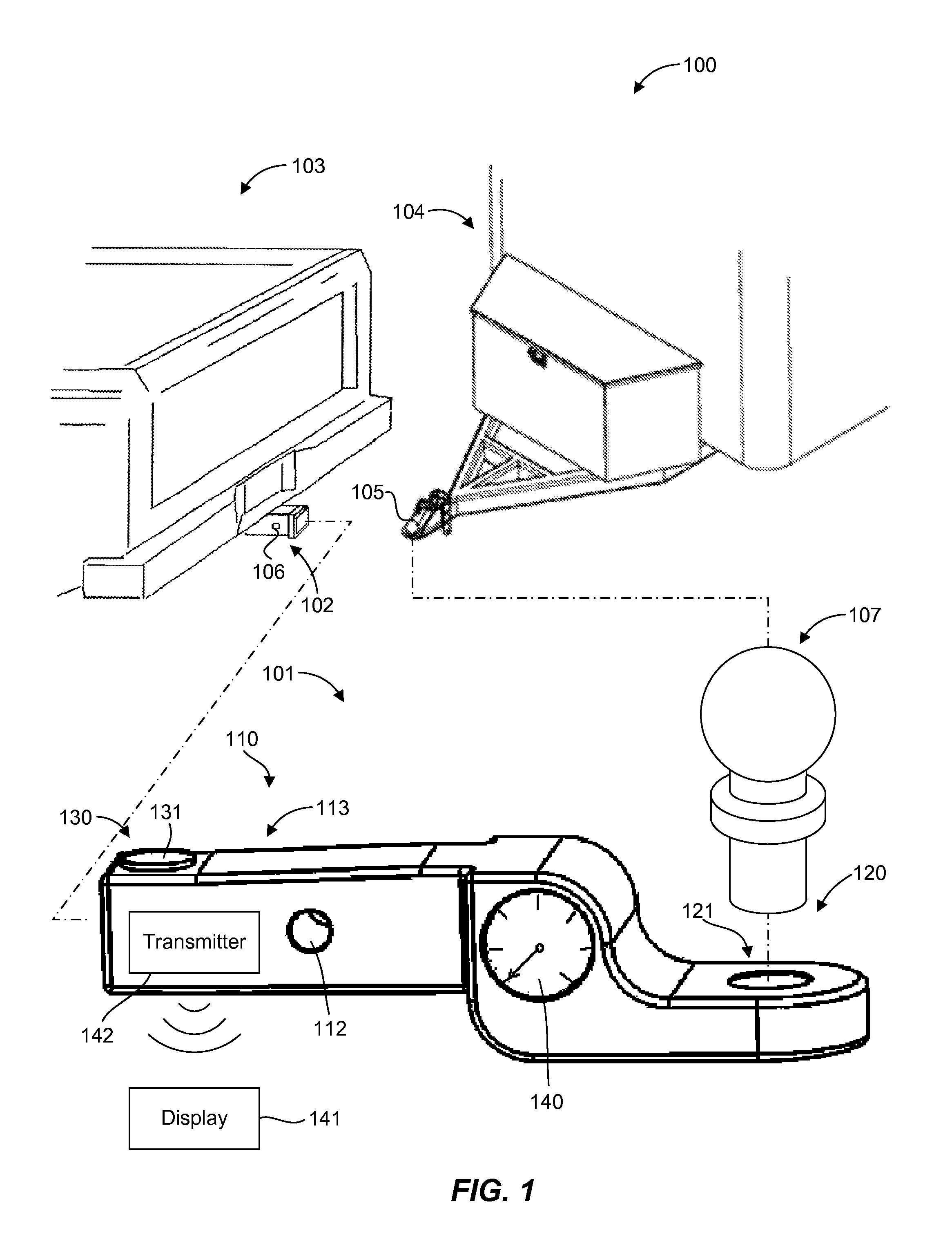 Ball mount for measuring tongue weight of a trailer