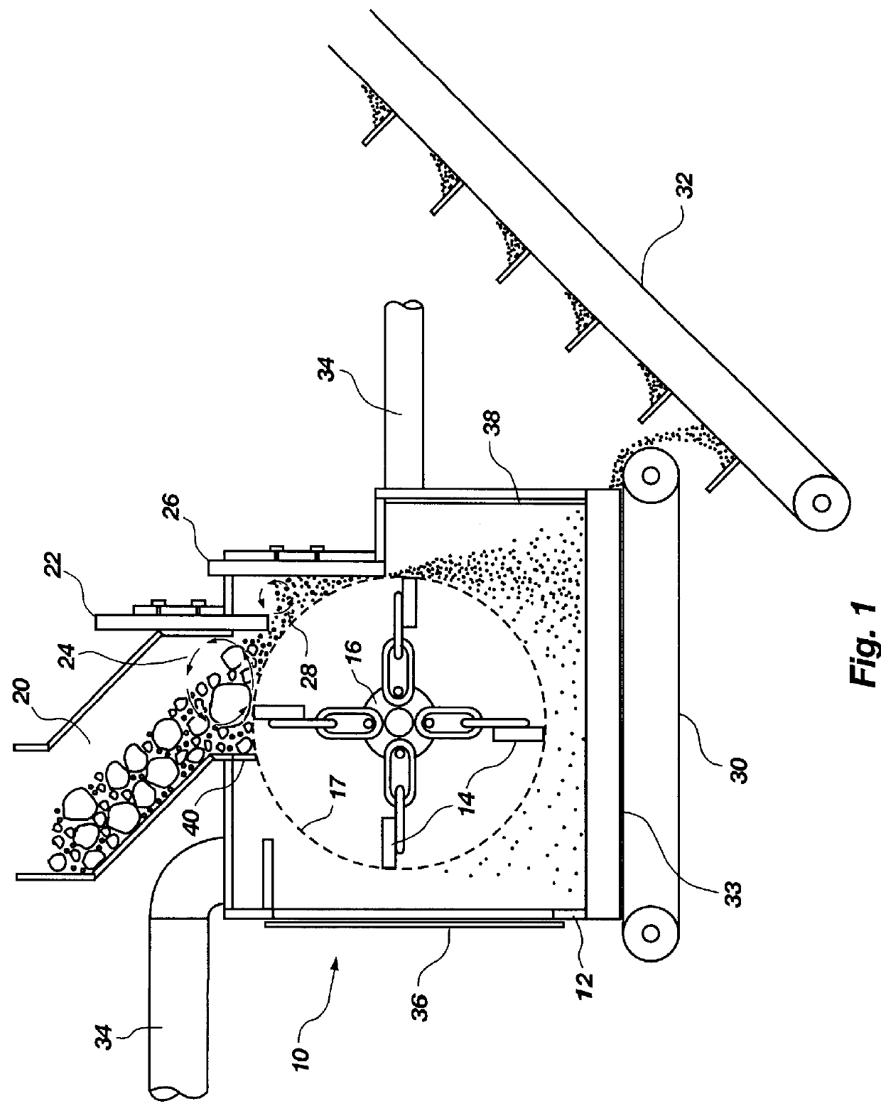 Apparatus and method for comminuting glass fibers