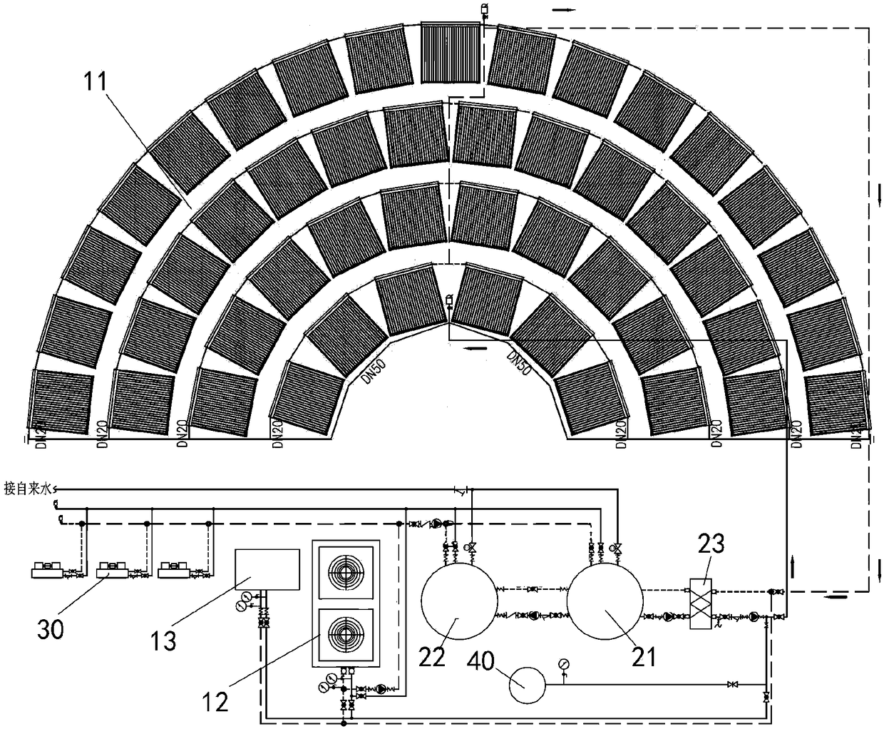 Energy-saving and environment-friendly three-energy new energy heat supply system