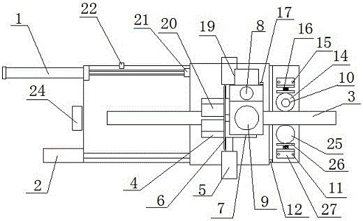 Fixed-size saw cutting device for plastic-steel composite pressure pipe