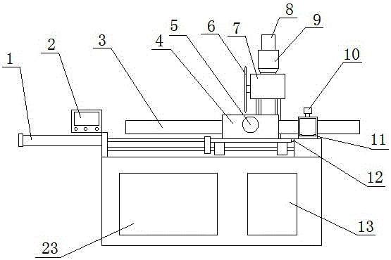 Fixed-size saw cutting device for plastic-steel composite pressure pipe