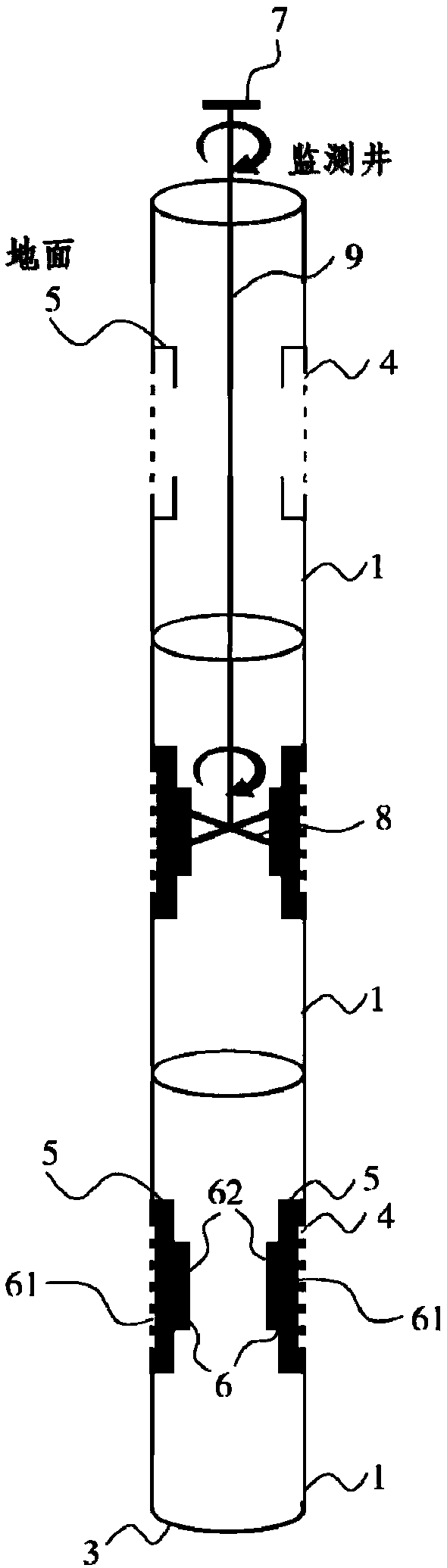 Well pipe device and method for groundwater layered sampling