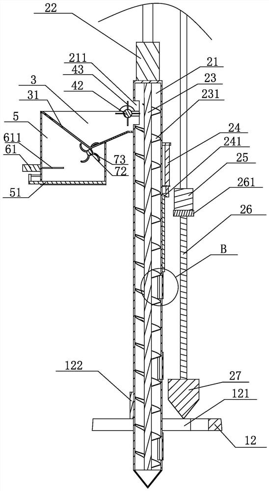 Soil ecological pollution detection device and soil sampling operation method