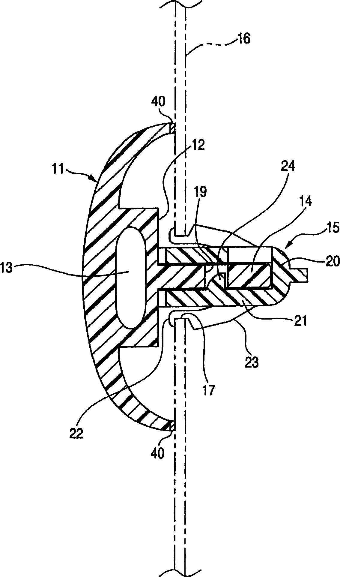 Molded product assembly and fastener