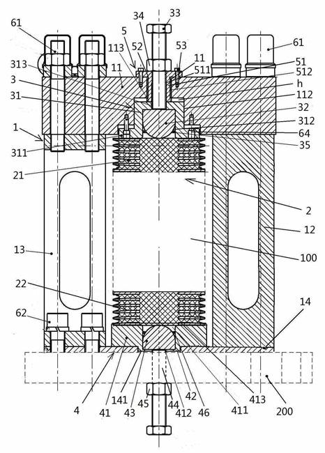 Wind generating set gear box elastic support device convenient to disassemble and adjust