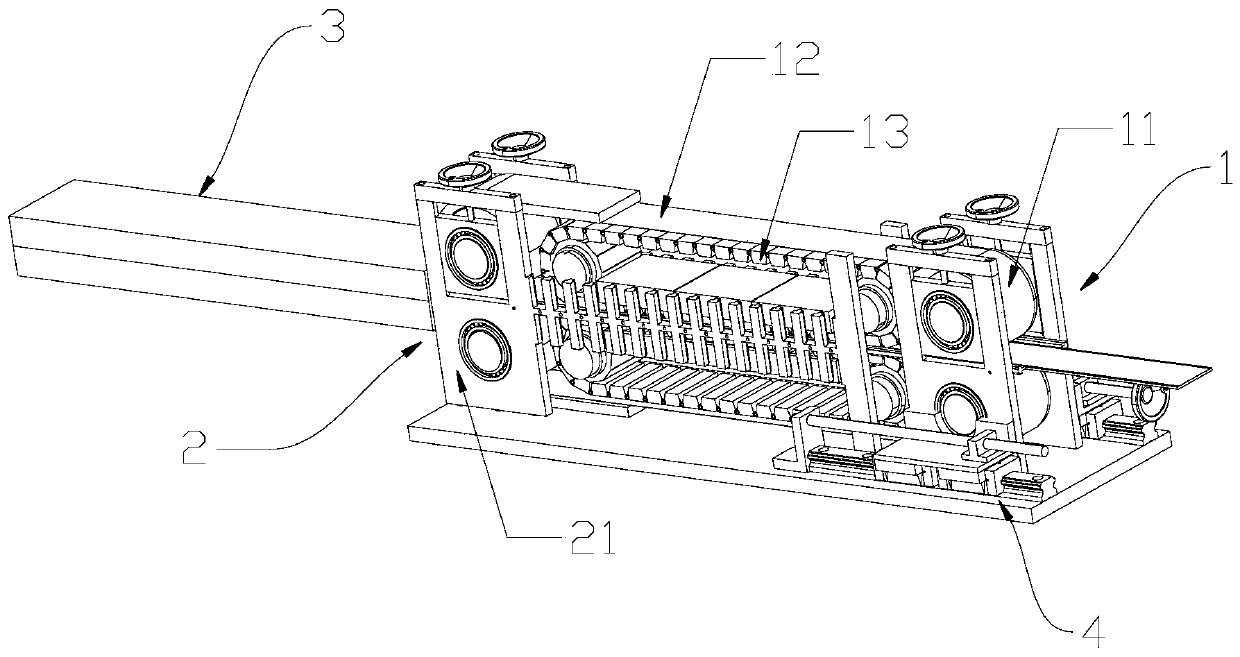 Crawler type simulation release cloth pattern device for pultrusion plate