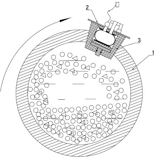 Device and method for detecting ball stones in air bag type ball mill