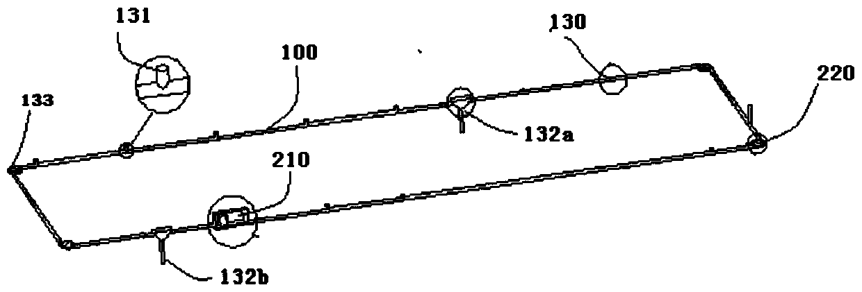 Kitchen waste pipe chain transmission line and kitchen waste treatment system using same