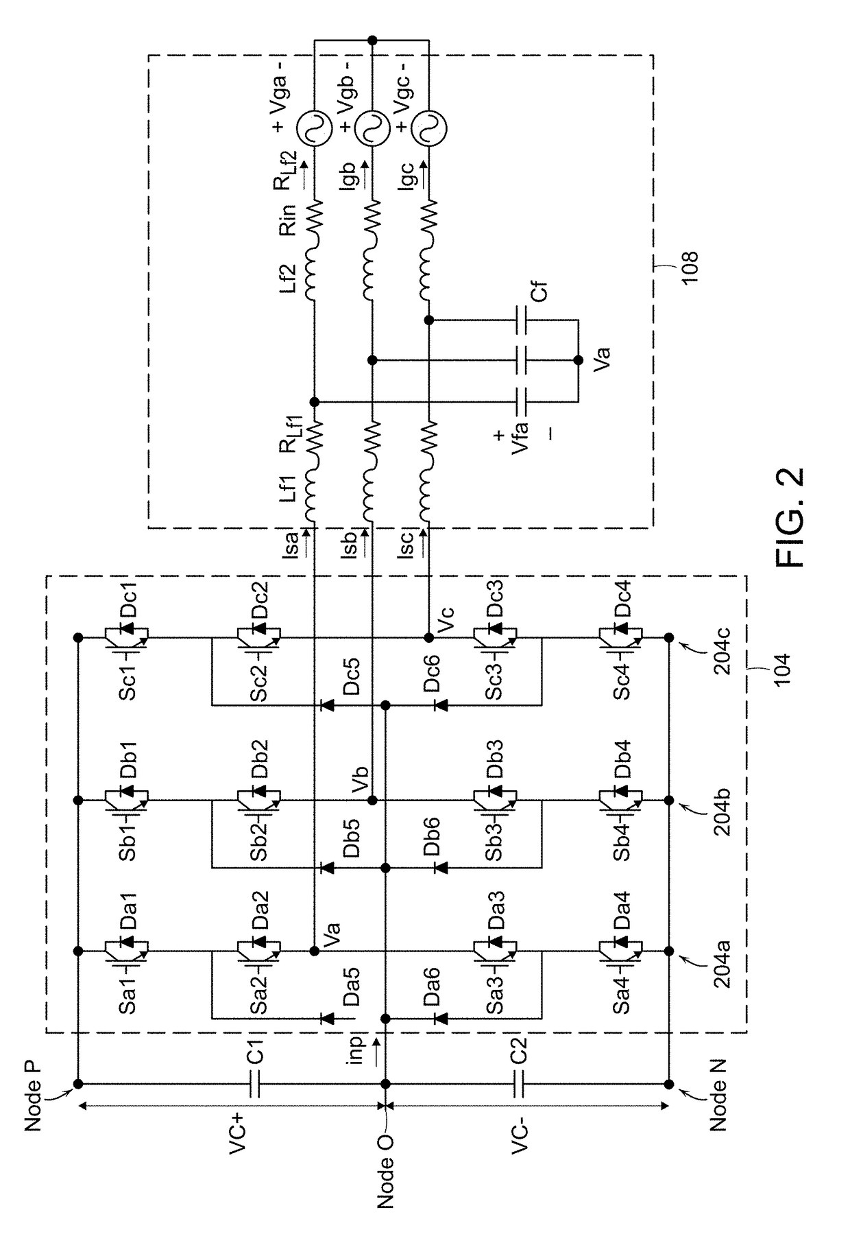 Three level neutral point clamped converter with improved voltage balancing