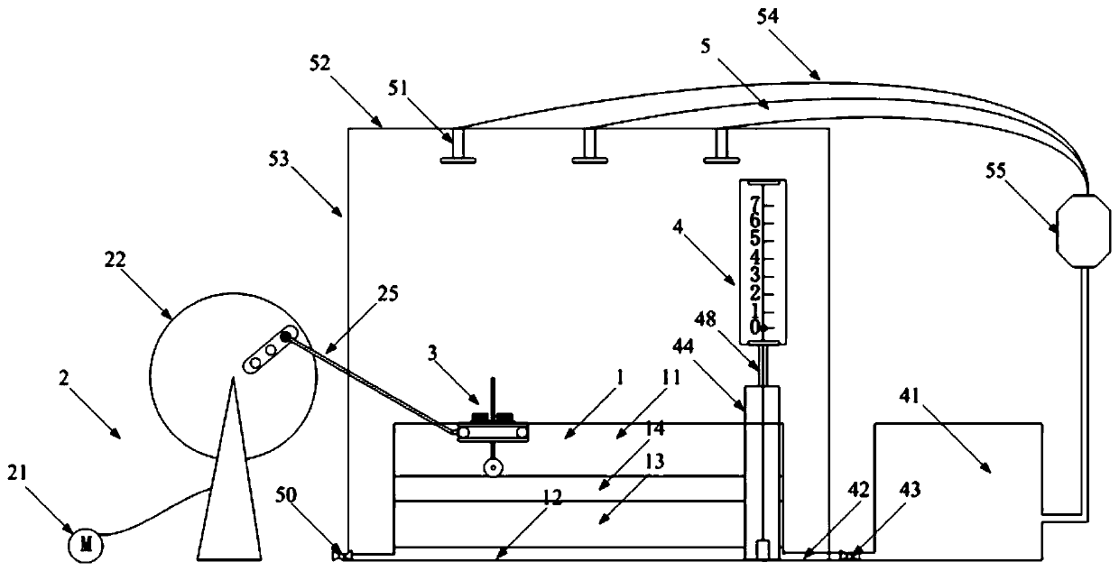 Reciprocating motion loading test system for testing roadbed and pavement deformation and test method thereof