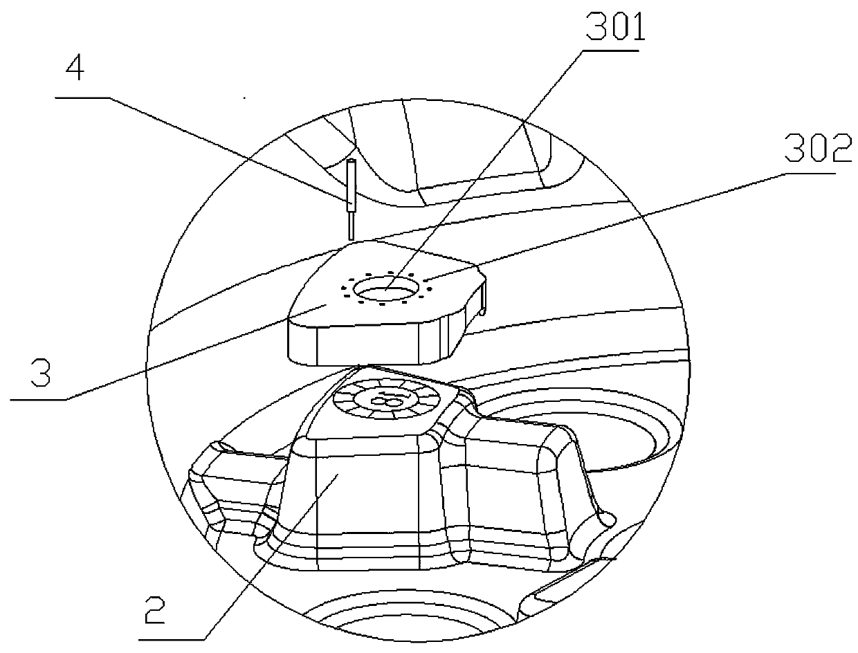 Month dotting tool for aluminum alloy low-pressure hub casting die