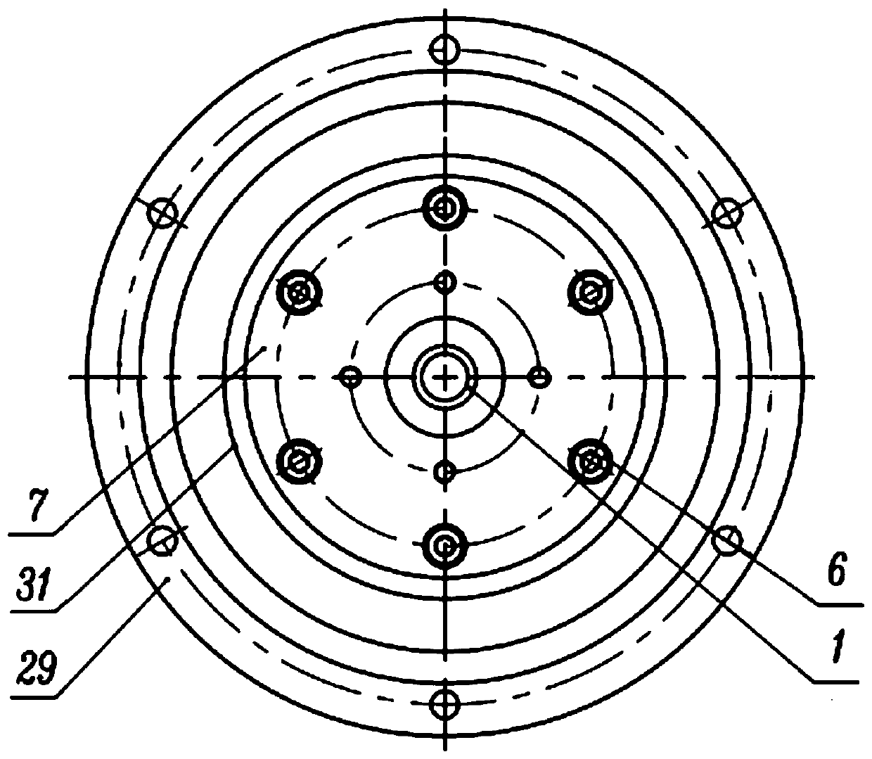 Two-stage walking speed reducer with brake shaft