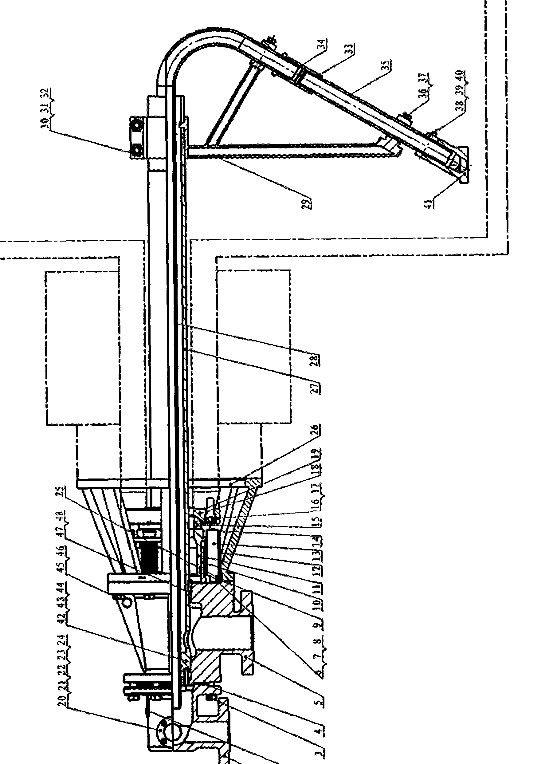 Combined mechanism of rotating joint