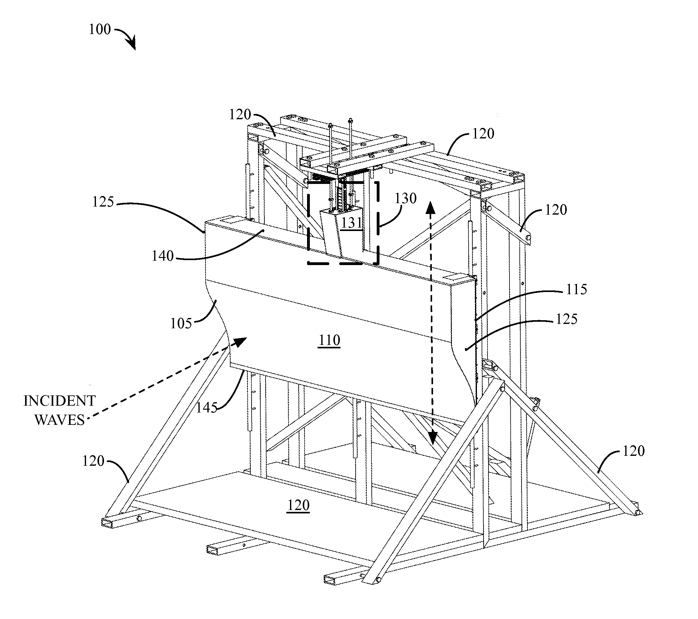 Energy-capturing floating breakwater