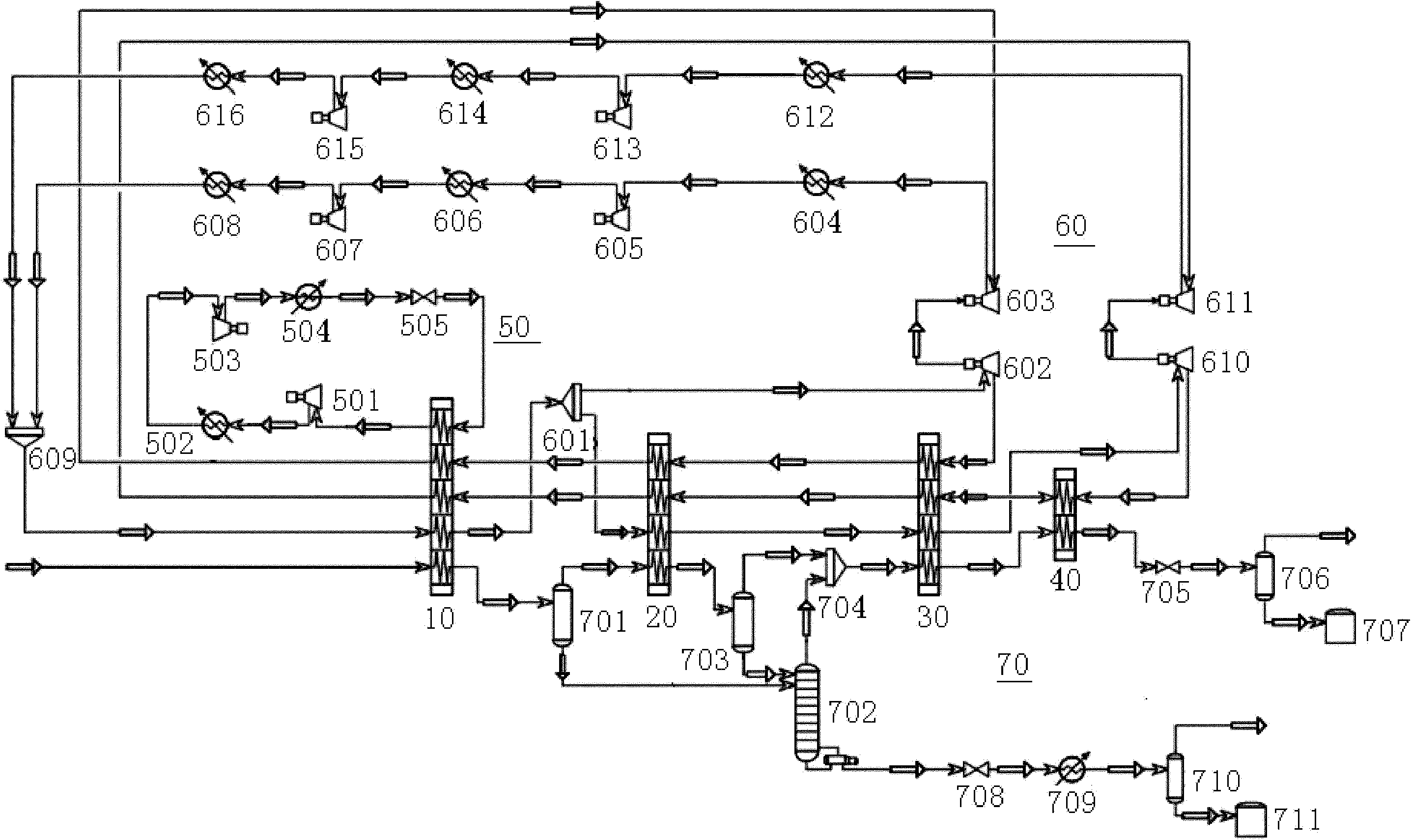 Offshore natural gas liquefying method and device